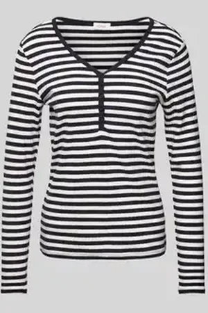 QS by s.Oliver Slim fit shirt met lange mouwen met henley hals