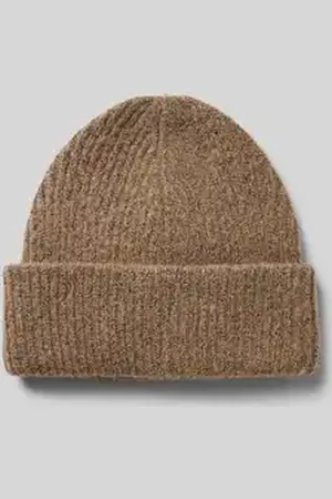Pieces® Beanie met omslag in gemêleerde look, model 