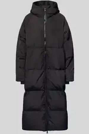 Ichi Gewatteerde lange jas met capuchon, model 
