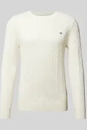 GANT Gebreide pullover met labelstitching