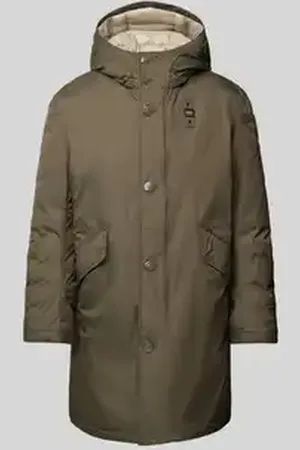 Blauer Parka met capuchon, model 