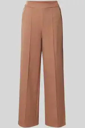 Zabaione Wide leg stoffen broek met vaste persplooien