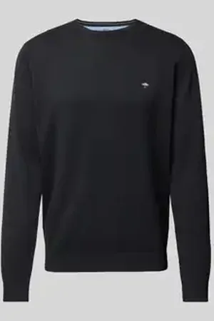Fynch-Hatton Gebreide pullover met labelstitching, model 