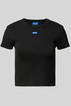 Hugo Blue Kort T-shirt met labeldetail