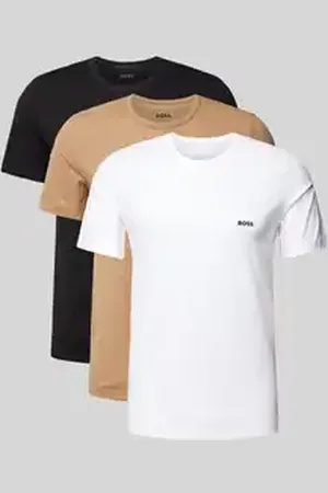 HUGO BOSS T-shirt met labelstitching in een set van 3 stuks, model 