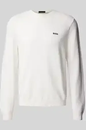 HUGO BOSS Gebreide pullover met labelprint, model 