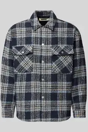 Woodbird Loose fit overhemdjack in gemêleerde look, model 