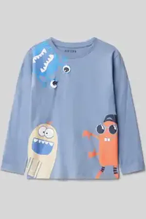 Blue Seven Shirt met lange mouwen en geribde ronde hals