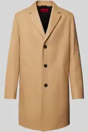 HUGO BOSS Lange jas met reverskraag, model 