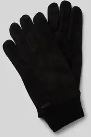 Hestra Leren handschoenen met labelopschrift, 