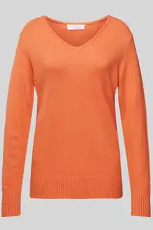 Christian Berg Gebreide pullover met afgeronde V-hals
