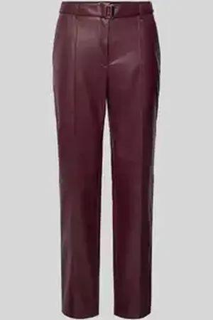 QS by s.Oliver Relaxed fit cigarette pants met voering van zachte viscosemix en riem