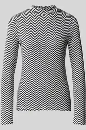 TOM TAILOR Shaped fit shirt met lange mouwen van viscosemix met all-over motief