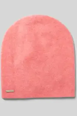 Seeberger Beanie van puur kasjmier met labeldetail