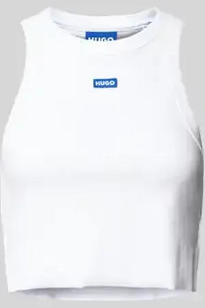 Hugo Blue Tanktop met labeldetail