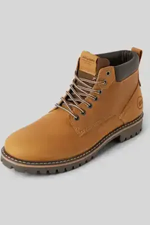JACK & JONES Leren boots met labelbadge, model 
