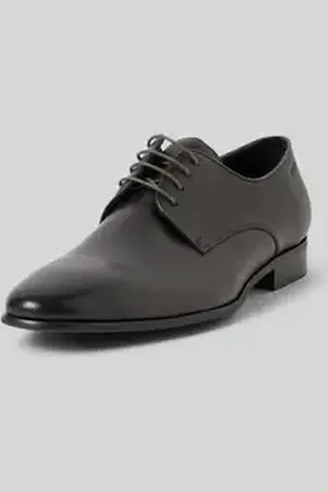 Digel Veterschoenen van leer met labeldetail