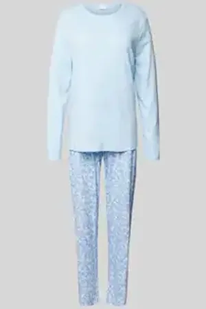 Mey Pyjama met geribde ronde hals