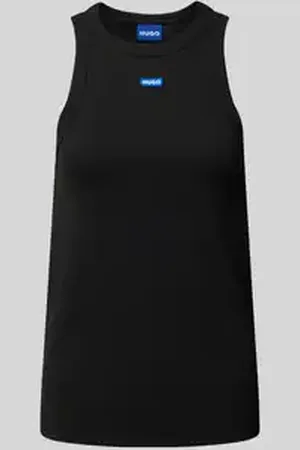 Hugo Blue Tanktop met labeldetail