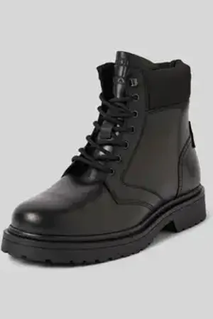 Tommy Hilfiger Veterboots van leer met labeldetail, model 