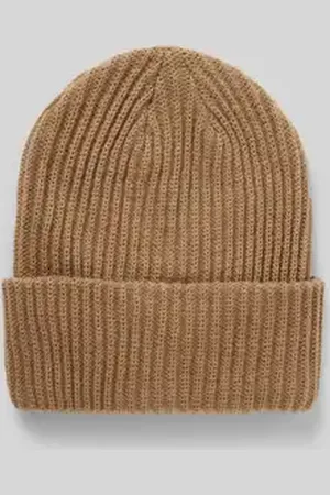 Pieces® Beanie van ribtricot met omslag, model 