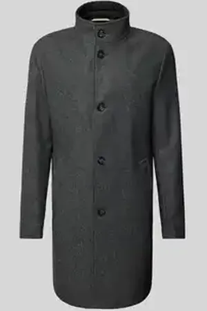 HUGO BOSS Lange wollen jas met opstaande kraag, model 