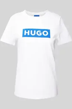 Hugo Blue T-shirt met labelprint
