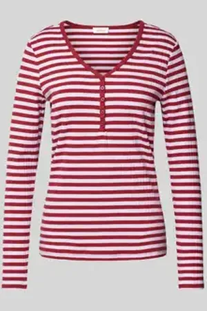 QS by s.Oliver Slim fit shirt met lange mouwen met henley hals