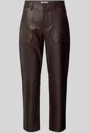 Bash Tapered fit broek in leerlook, model 