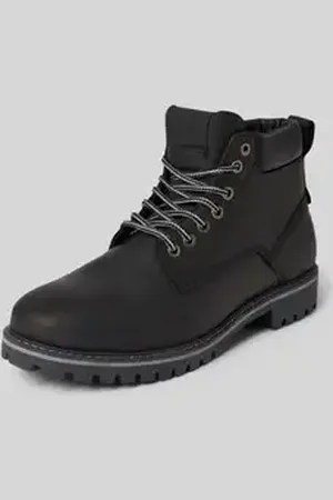 JACK & JONES Leren boots met labelbadge, model 