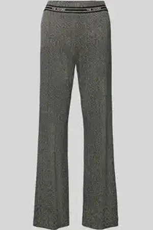 Cambio Straight leg stoffen broek met elastische band, model 
