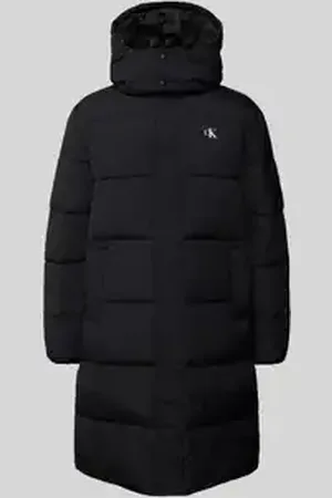 Calvin Klein Gewatteerde lange jas met steekzakken