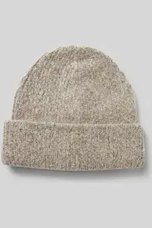 Pieces® Beanie met omslag in gemêleerde look, model 