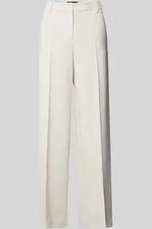 Marc Cain Wide leg pantalon met vaste persplooien