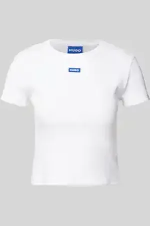 Hugo Blue Kort T-shirt met labeldetail