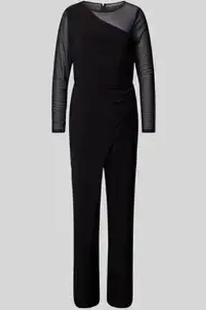 Adrianna Papell Semi-transparante jumpsuit met ronde hals