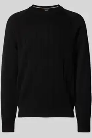 HUGO BOSS Gebreide pullover van scheerwolmix, model 