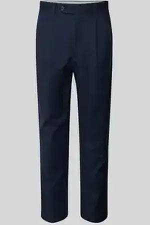 SELECTED Regular tapered fit bandplooibroek met riemlussen