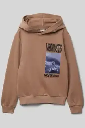 QS by s.Oliver Regular fit hoodie van katoenmix met fotoprint