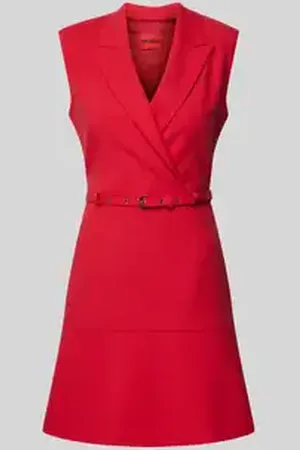 HUGO BOSS Mini-jurk met reverskraag en riem, model 