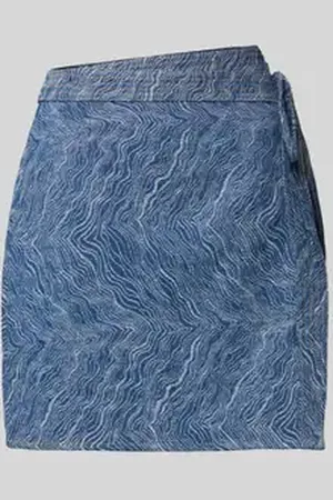 Pieces® Licht uitlopende wikkelrok van denim jacquard, model 