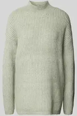 QS by s.Oliver Gebreide pullover met opstaande kraag en wol