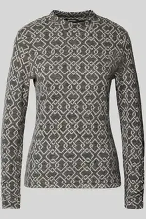 More & More Shirt met lange mouwen met viscose en opstaande kraag