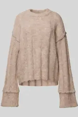Pieces® Loose fit gebreide pullover met wol en details op de zomen, model 