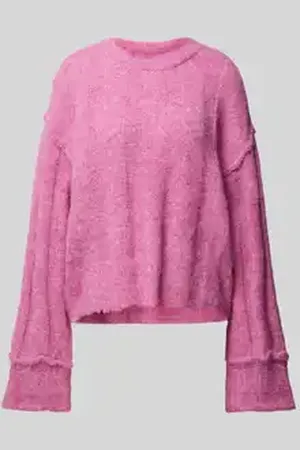Pieces® Loose fit gebreide pullover met wol en details op de zomen, model 