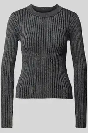 Pieces® Slim fit shirt met lange mouwen van gebreide viscose, model 