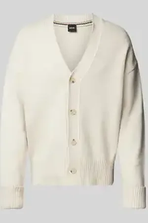 HUGO BOSS Cardigan met extra brede schouders, model 