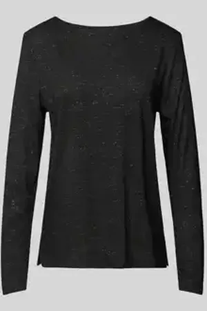 QS by s.Oliver Regular fit shirt met lange mouwen, effectgaren en boothals