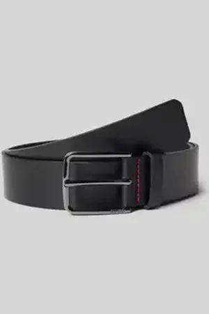 HUGO BOSS Leren riem met label in reliëf, model 