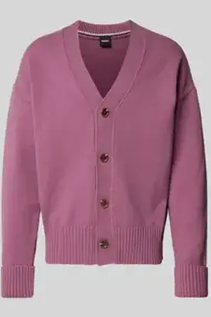 HUGO BOSS Cardigan met extra brede schouders, model 